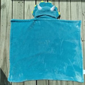 Lil Miracles Blue Dinosaur Hooded Blanket